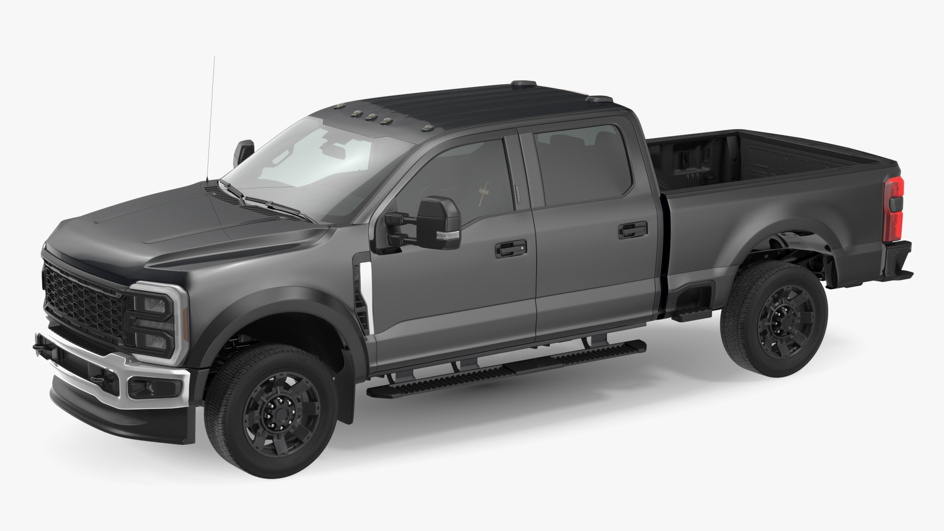 Black Heavy Duty Pickup Truck 3D model