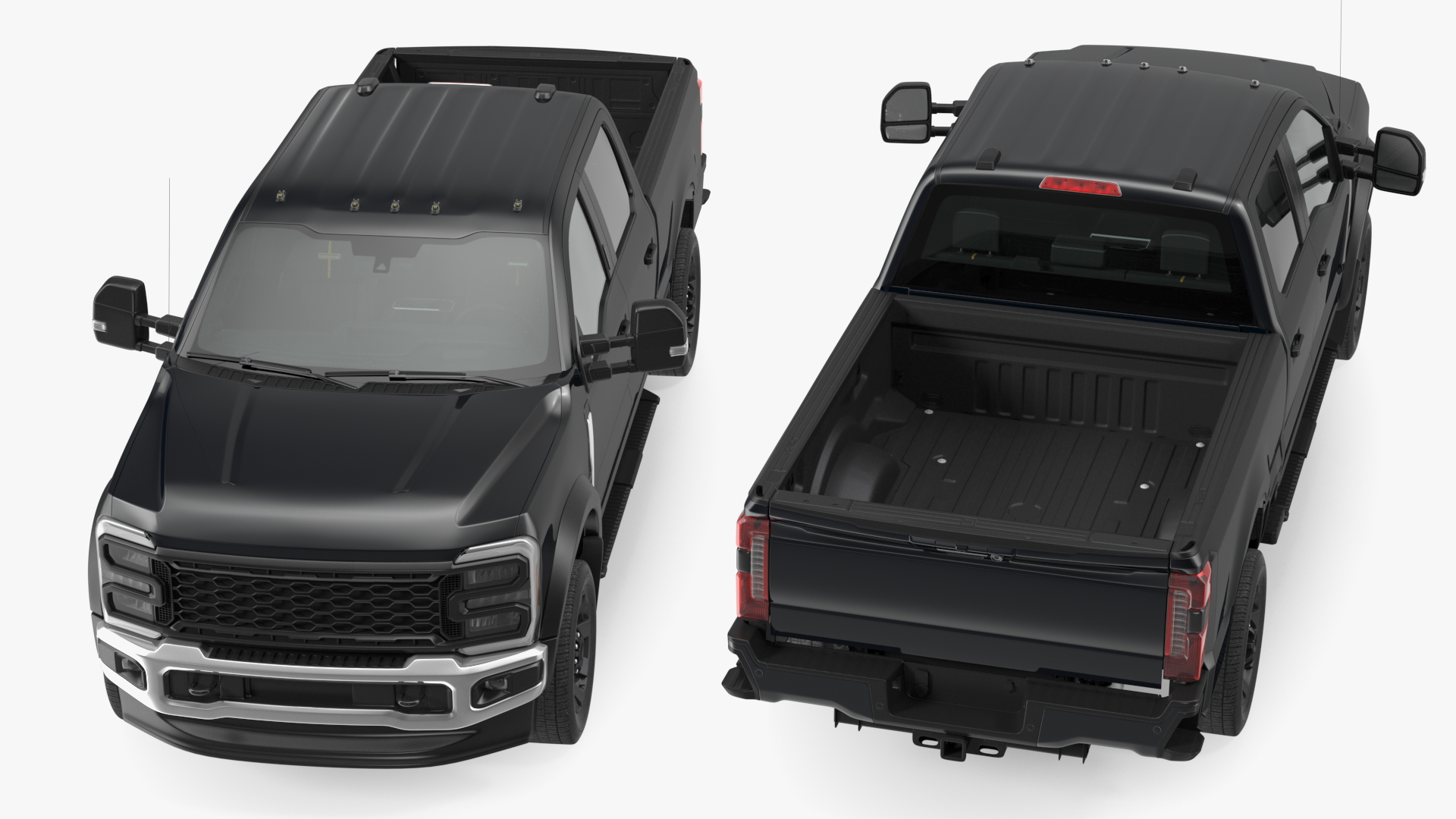 Black Heavy Duty Pickup Truck 3D model