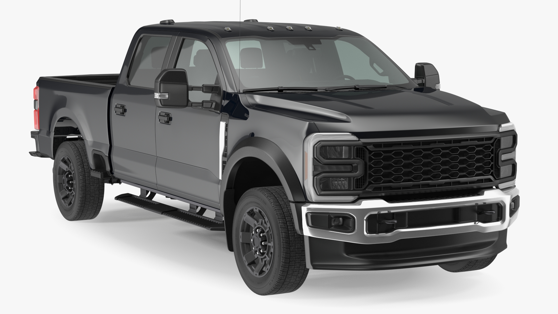 Black Heavy Duty Pickup Truck 3D model