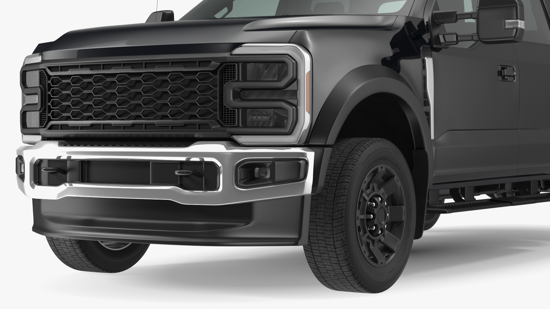 Black Heavy Duty Pickup Truck 3D model