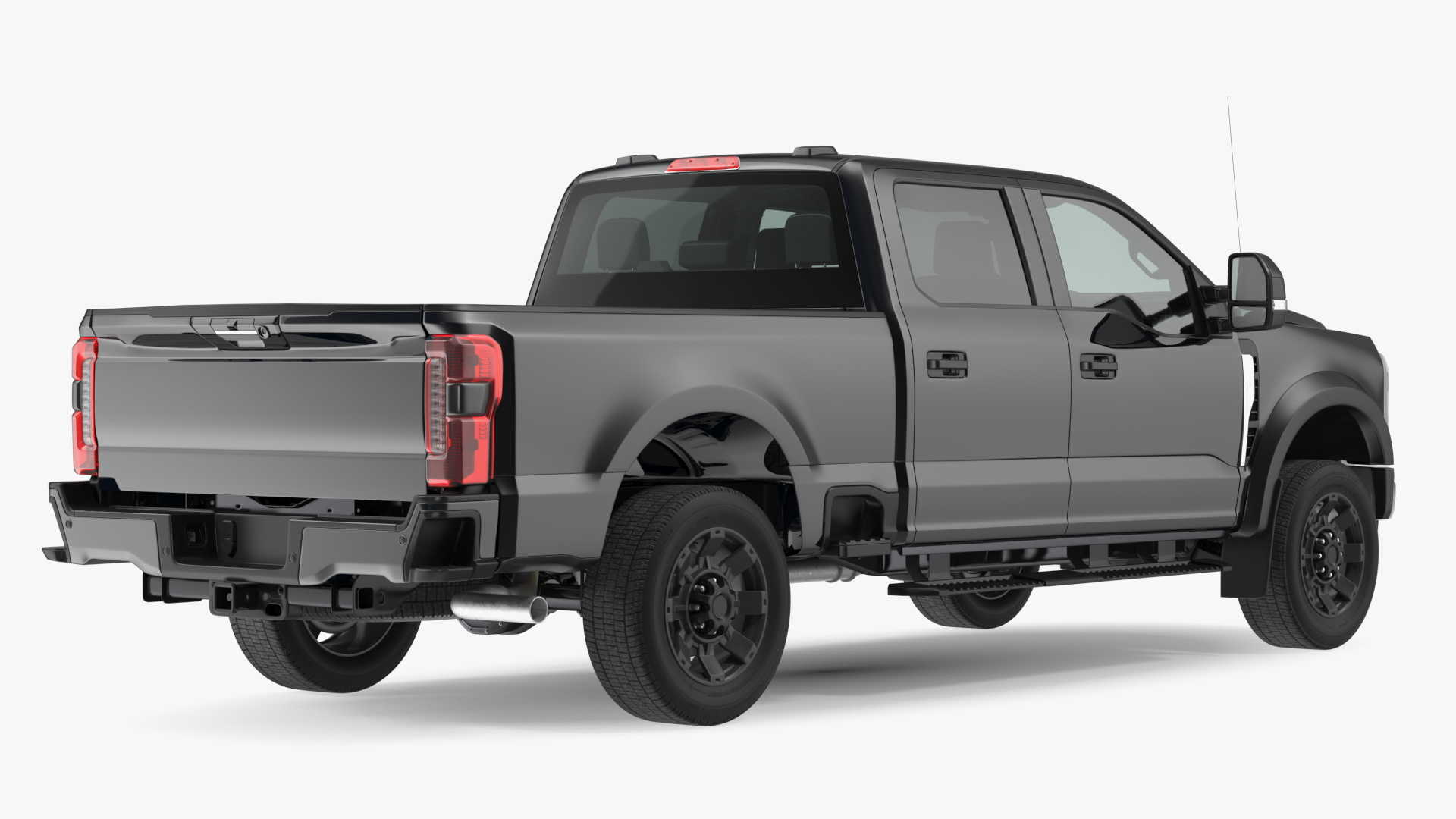 Black Heavy Duty Pickup Truck 3D model