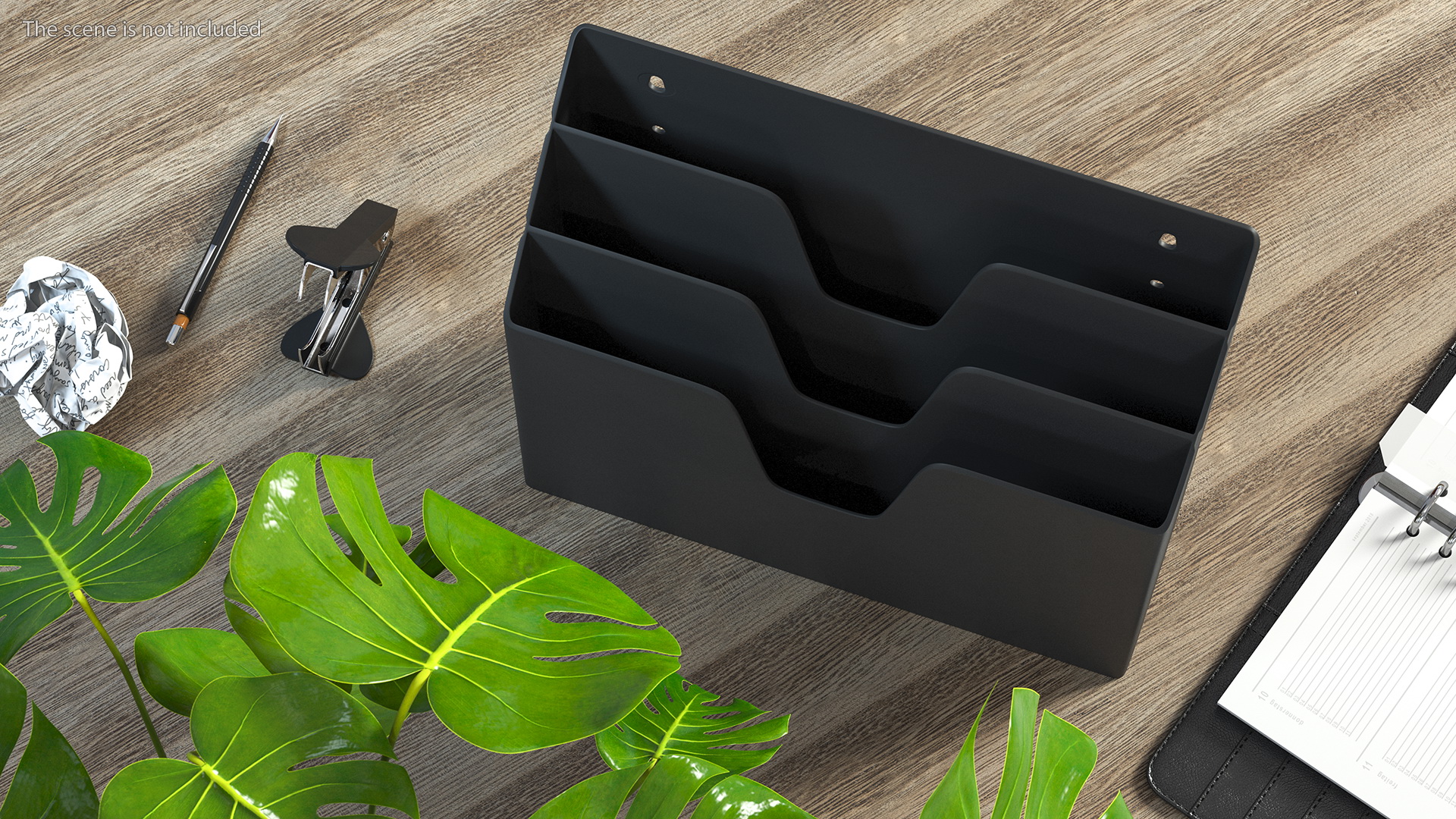 3D Horizontal Folder Organizer Black model