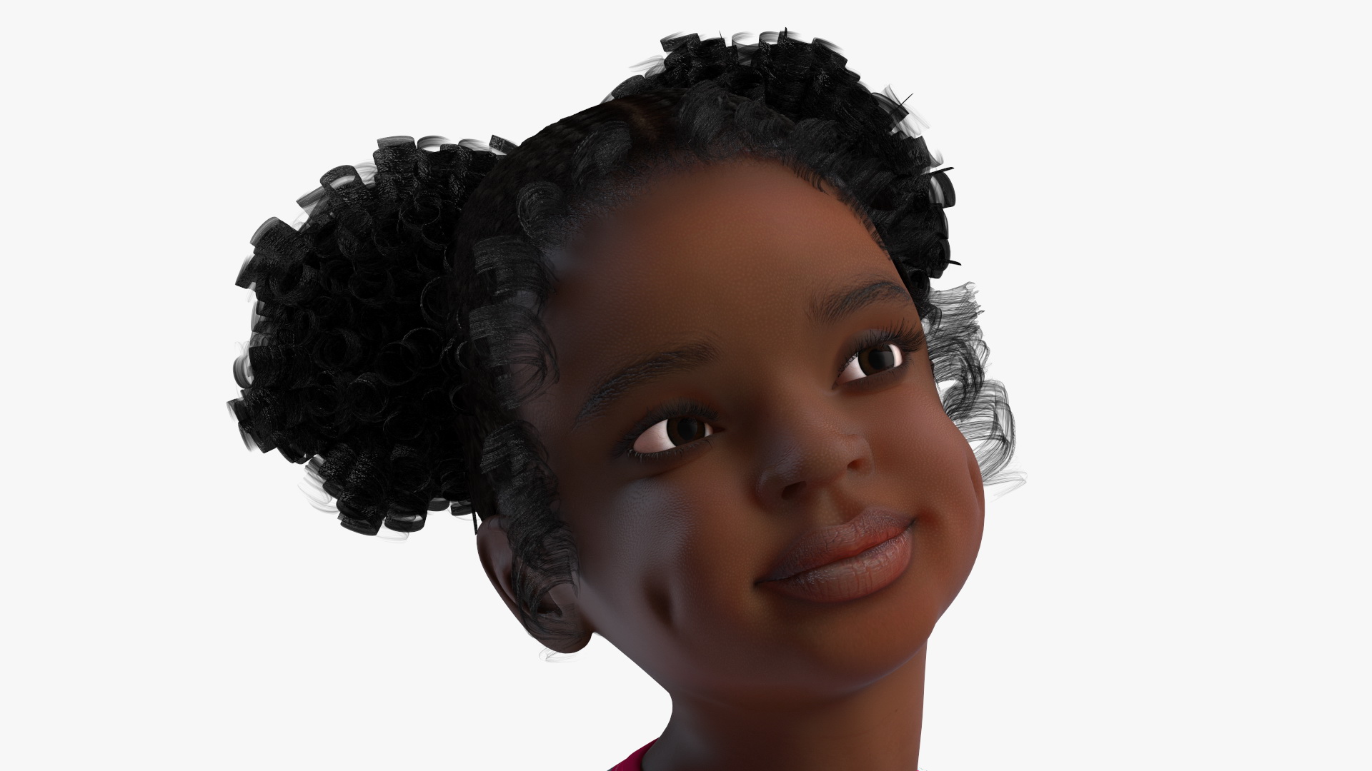 Sitting Black Girl Child Everyday Style 3D model