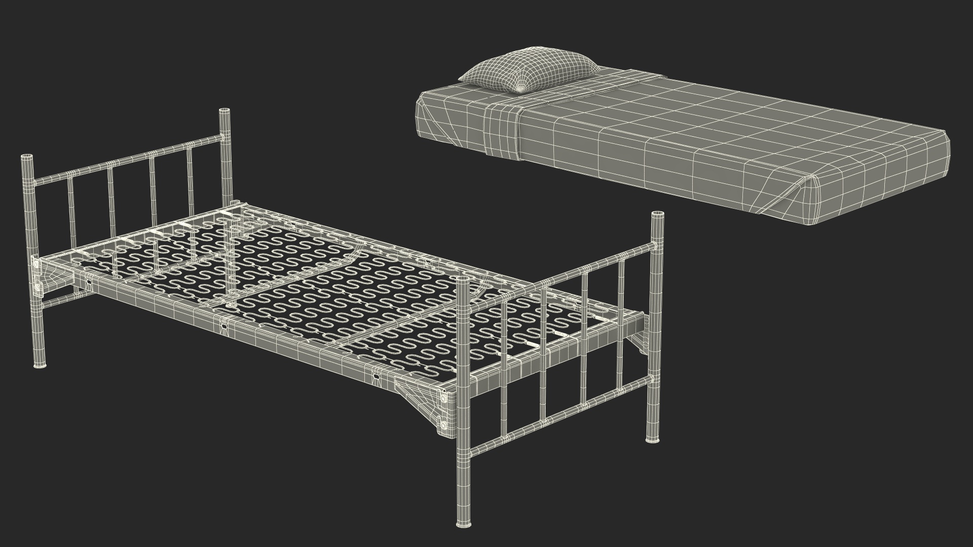 Military Bunk Bed Worn 3D
