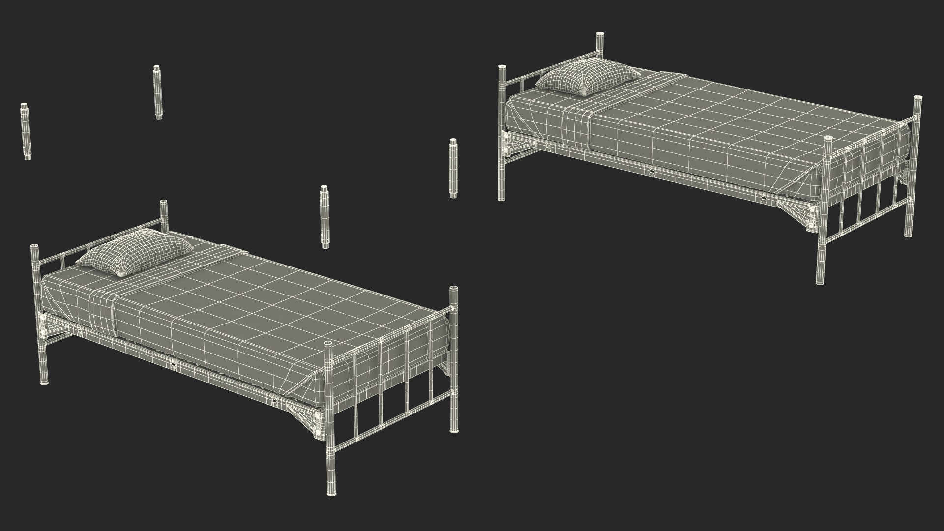 Military Bunk Bed Worn 3D