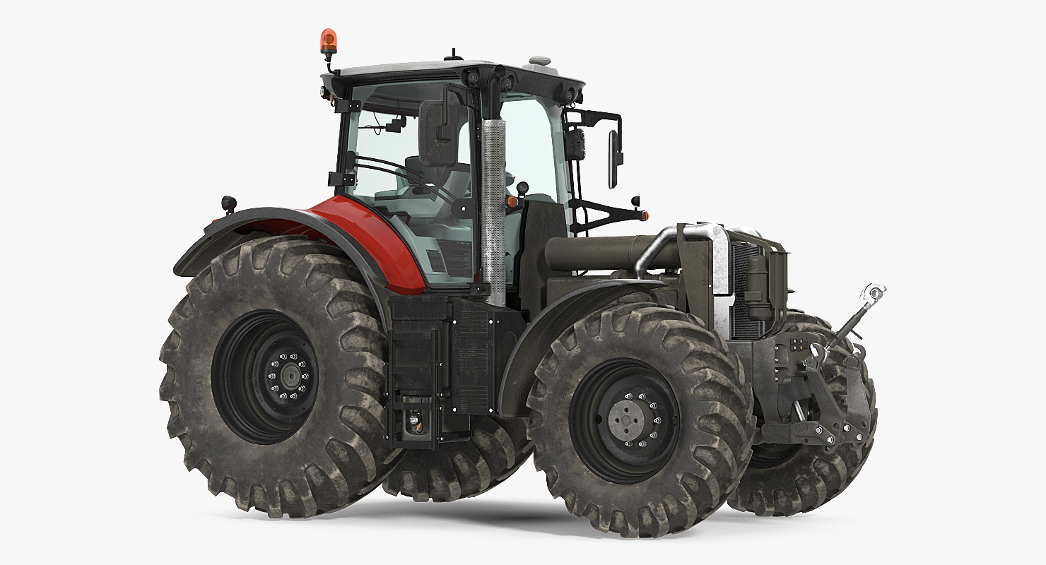 3D model Tractor Dirty Rigged