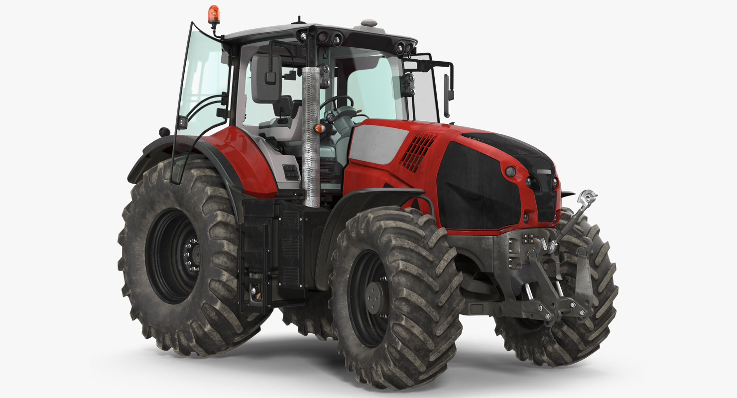 3D model Tractor Dirty Rigged