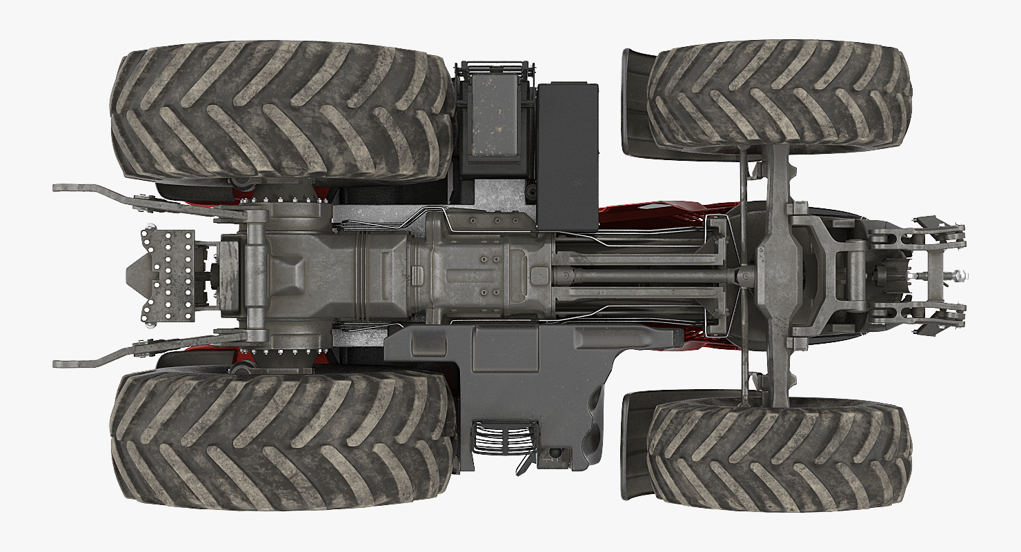 3D model Tractor Dirty Rigged