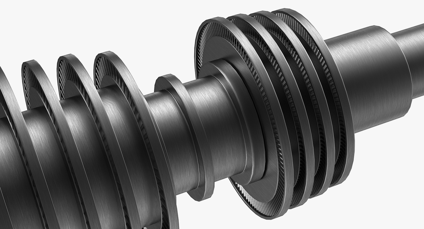 Steam Turbine Rotor 3D model