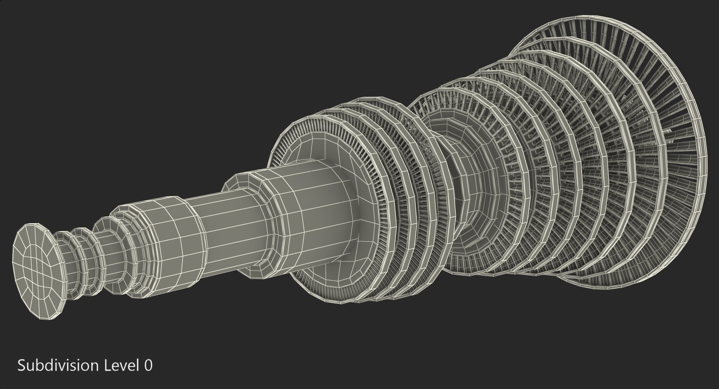 Steam Turbine Rotor 3D model