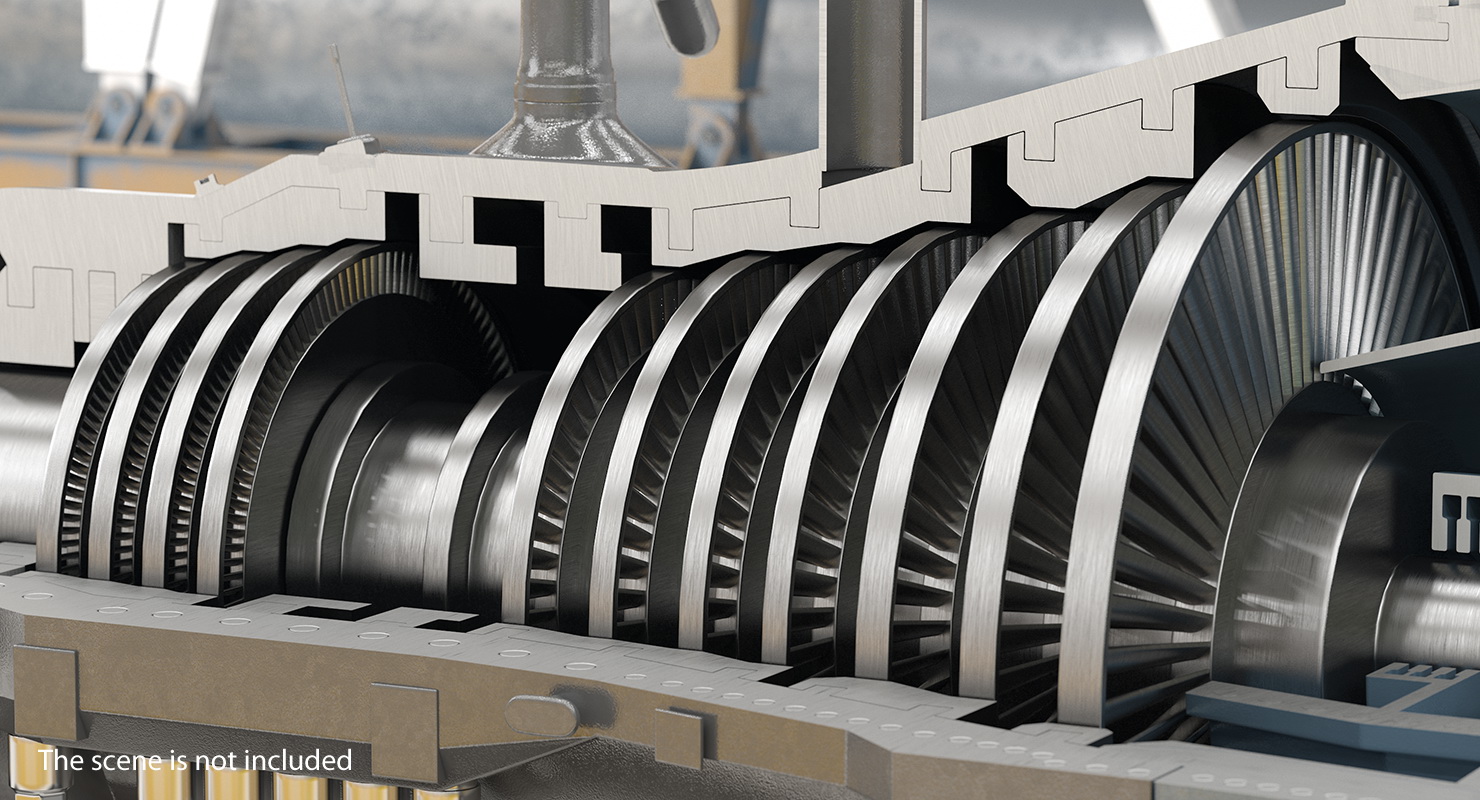 Steam Turbine Rotor 3D model