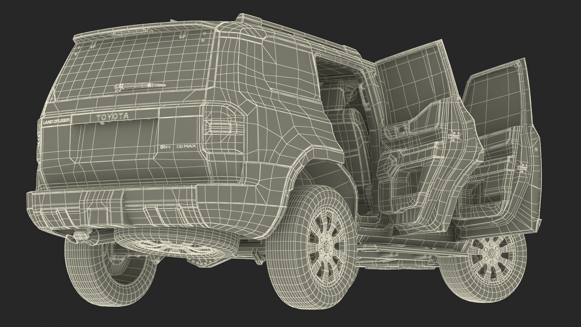 Toyota Land Cruiser 2024 Blue Color Rigged 3D