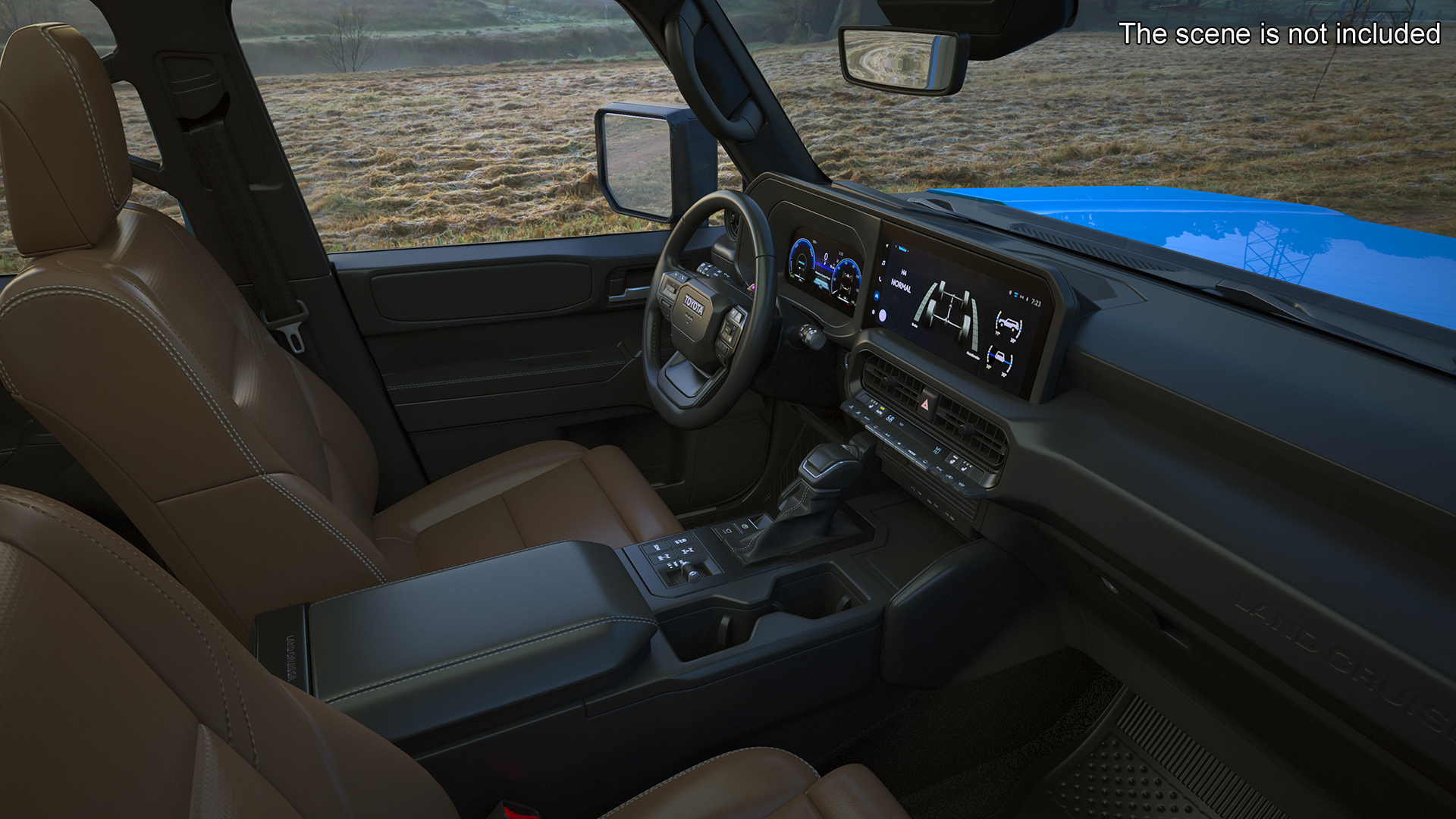 Toyota Land Cruiser 2024 Blue Color Rigged 3D