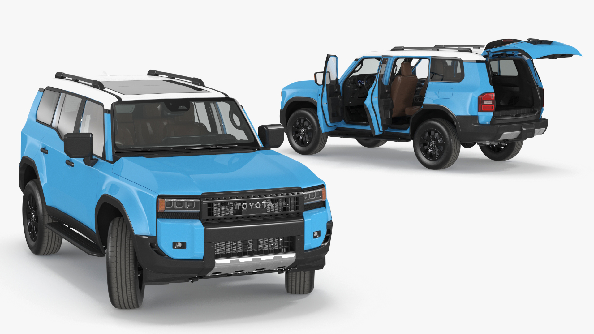 Toyota Land Cruiser 2024 Blue Color Rigged 3D