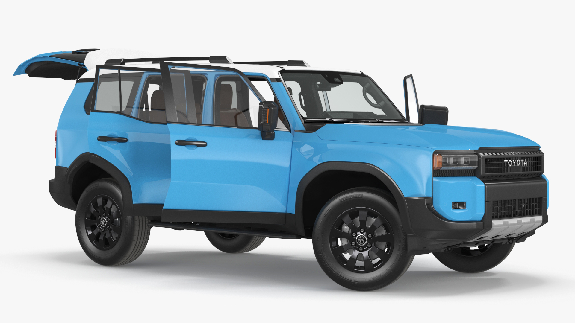 Toyota Land Cruiser 2024 Blue Color Rigged 3D