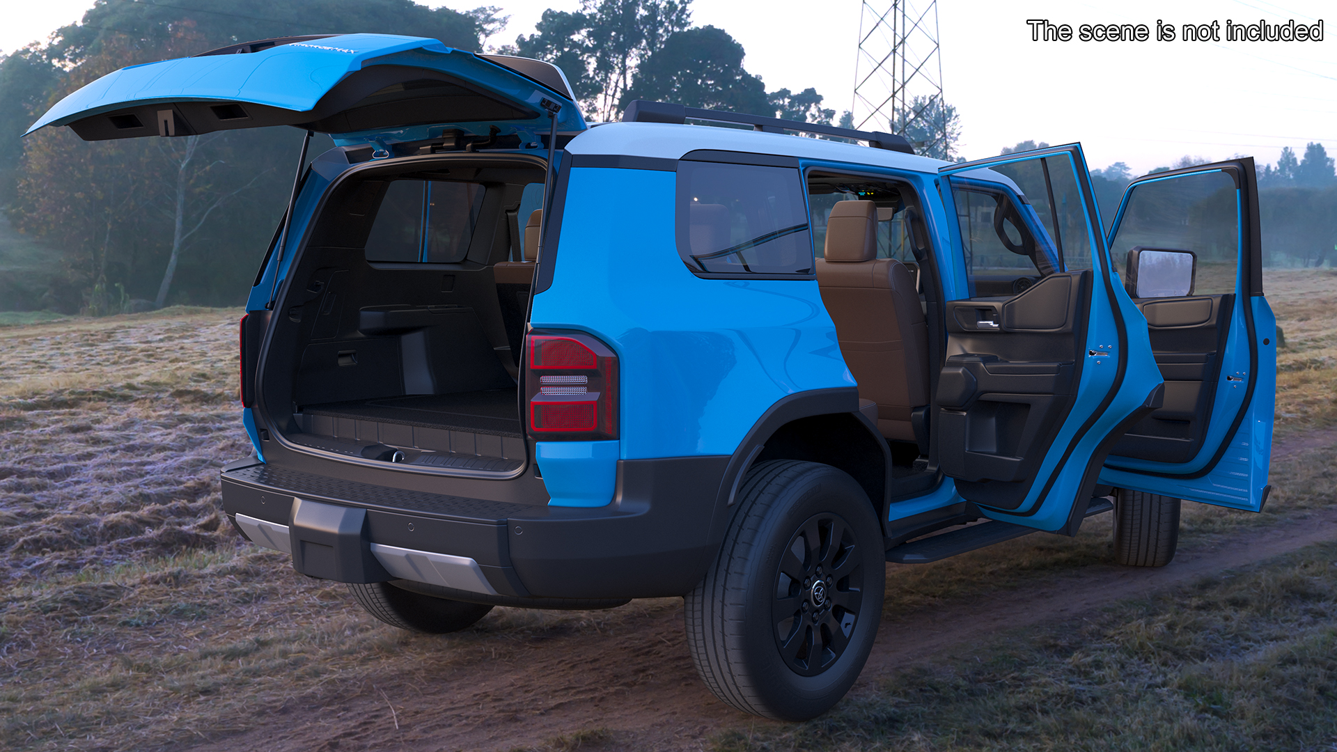 Toyota Land Cruiser 2024 Blue Color Rigged 3D
