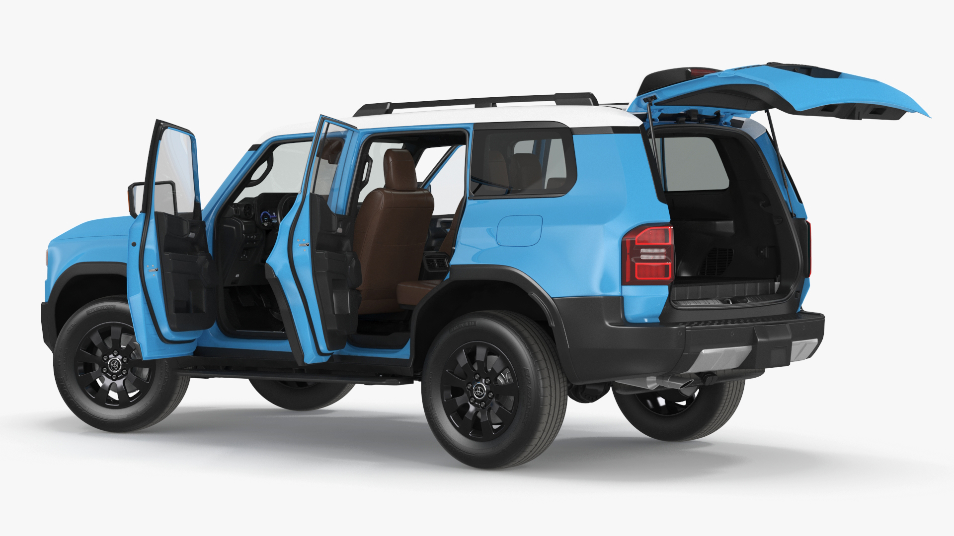 Toyota Land Cruiser 2024 Blue Color Rigged 3D