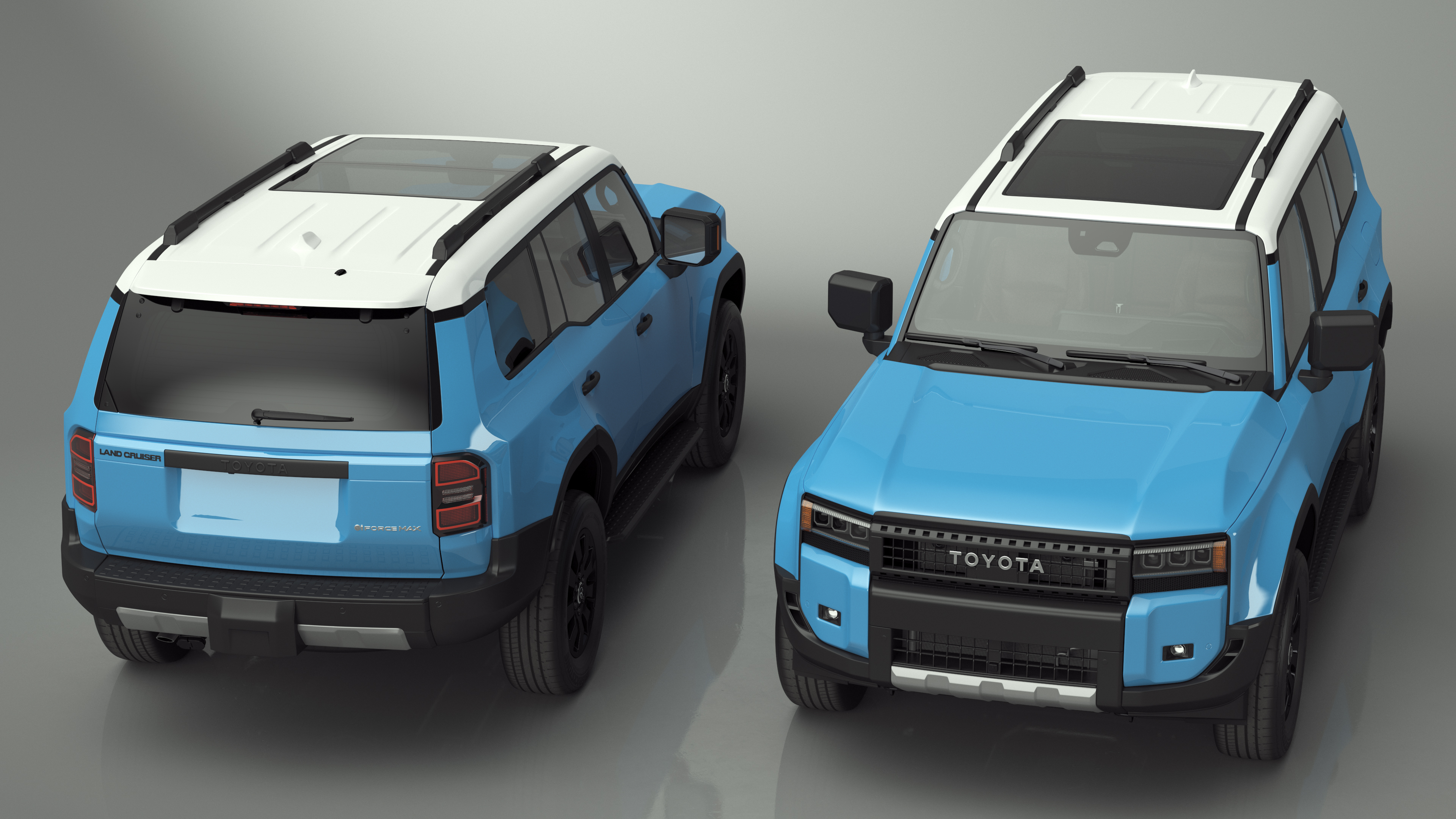 Toyota Land Cruiser 2024 Blue Color Rigged 3D