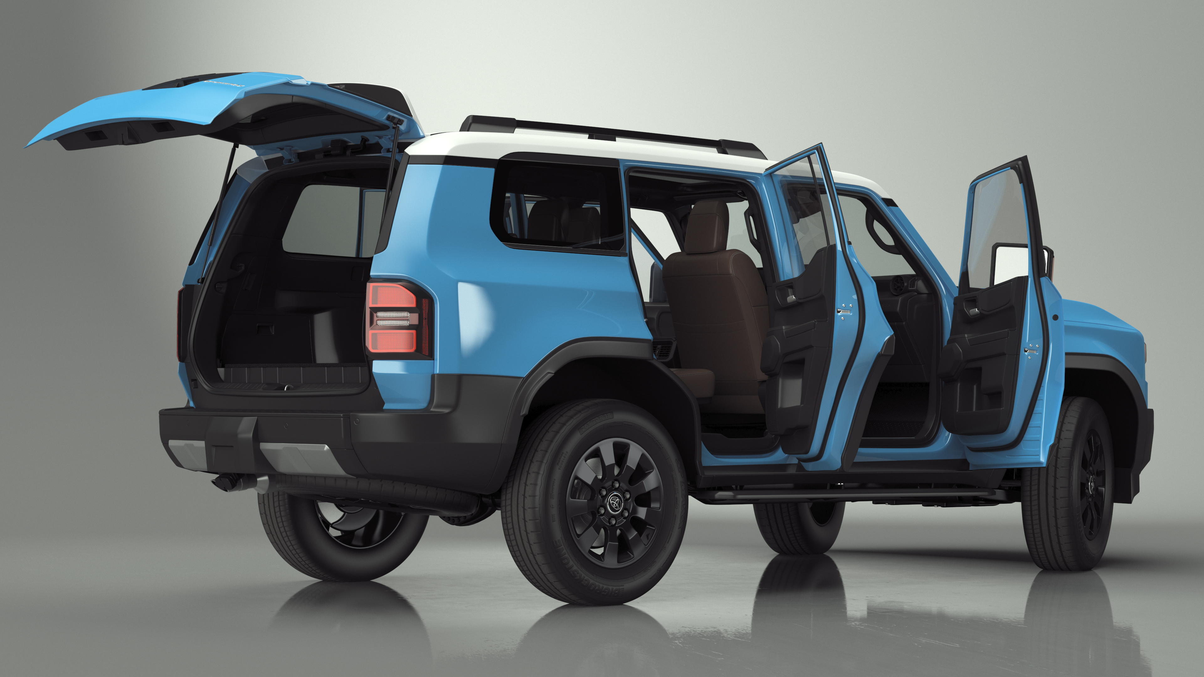 Toyota Land Cruiser 2024 Blue Color Rigged 3D