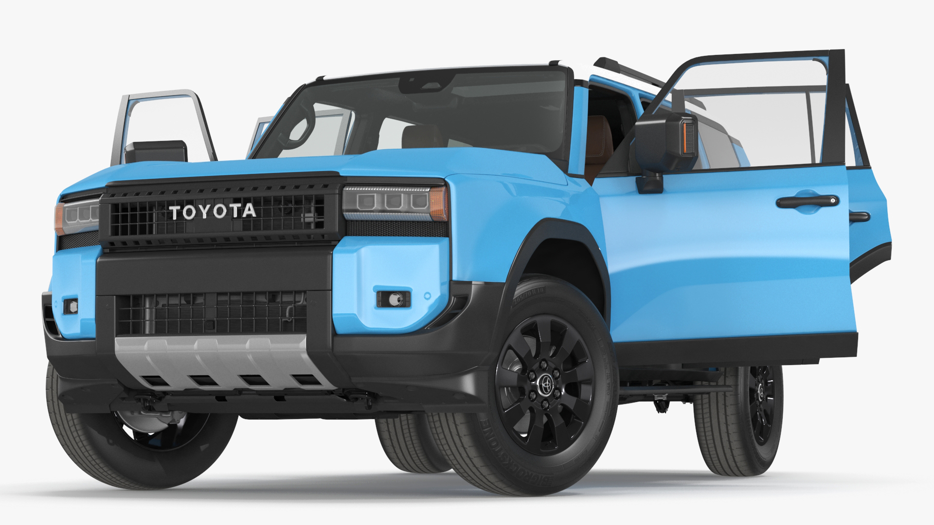 Toyota Land Cruiser 2024 Blue Color Rigged 3D