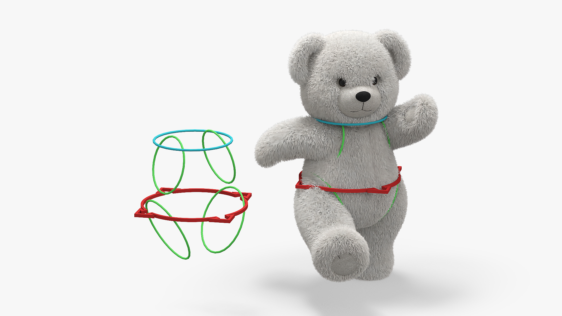 3D Little Black Boy with Teddy Bear Fur Rigged model