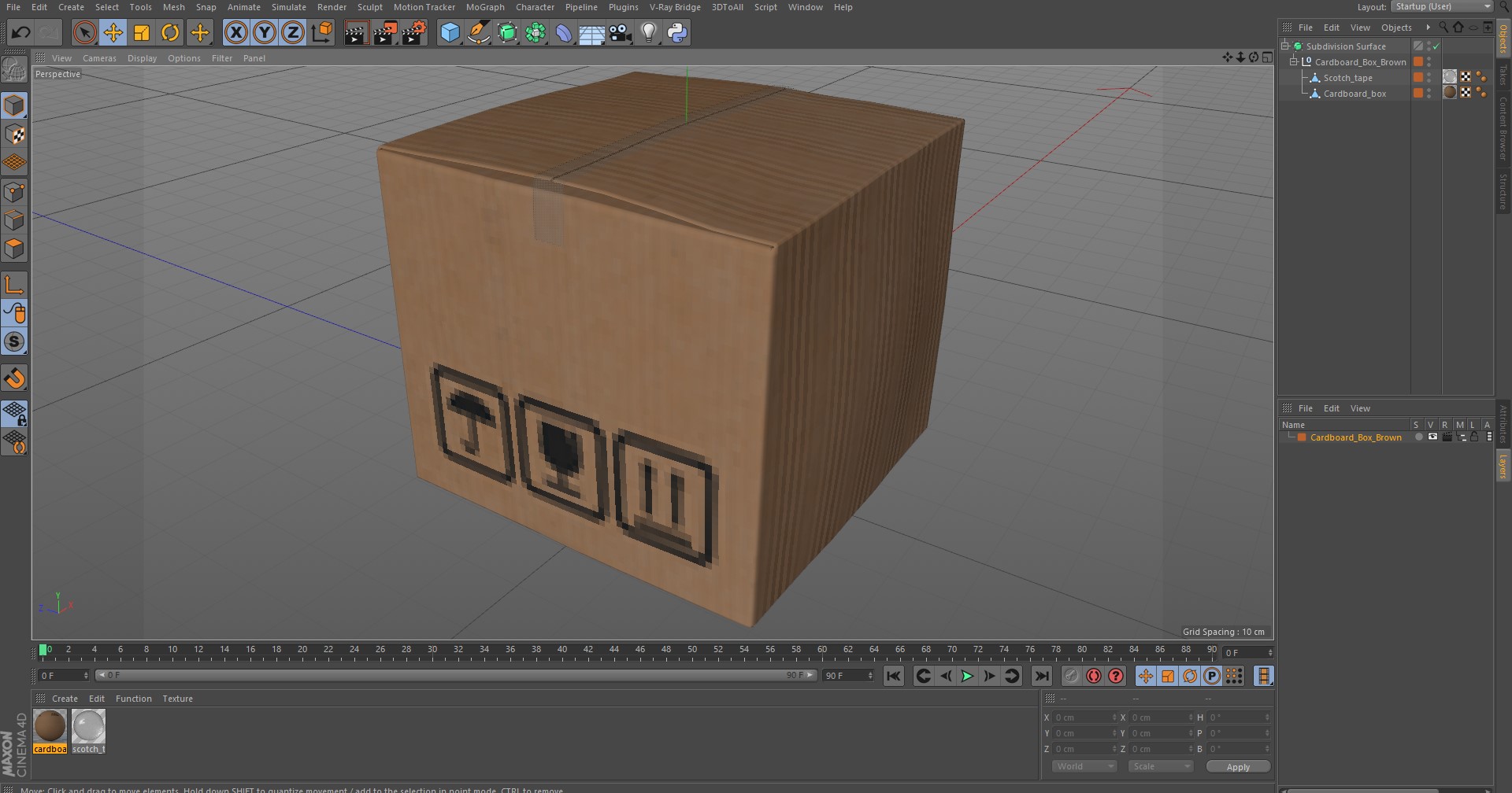 Cardboard Box Brown 3D model