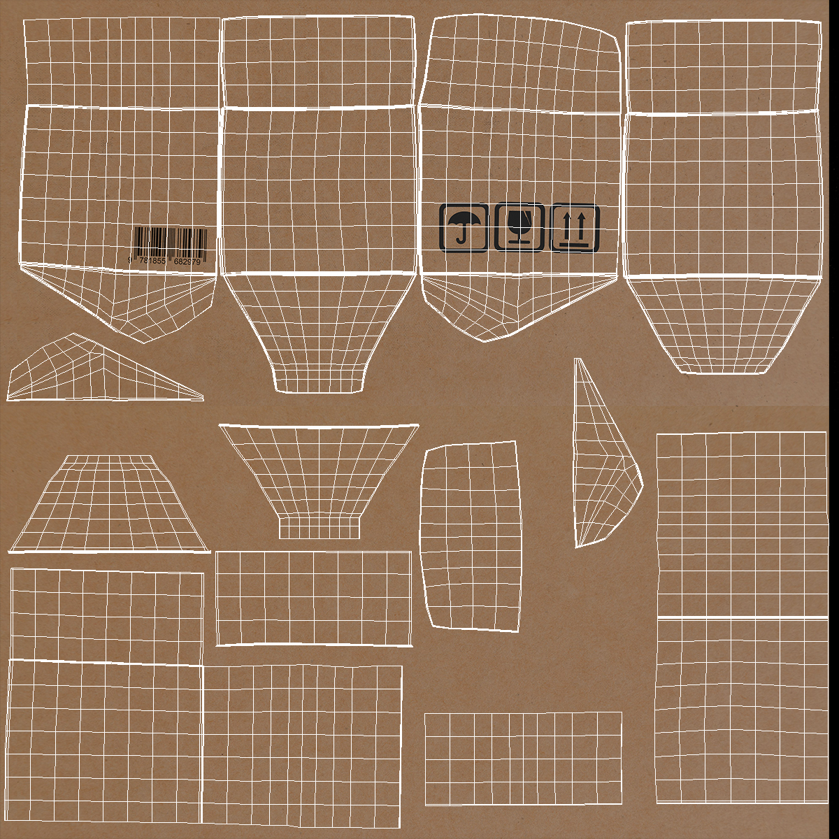 Cardboard Box Brown 3D model