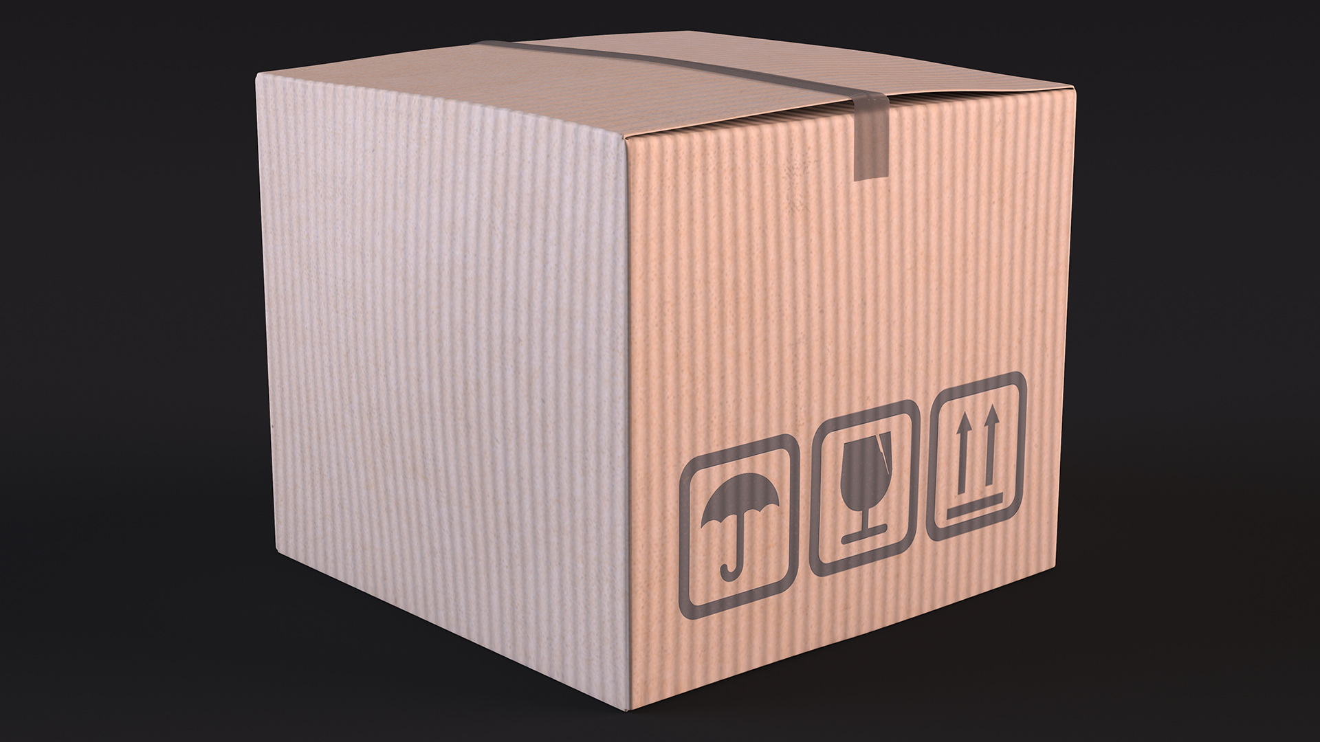 Cardboard Box Brown 3D model