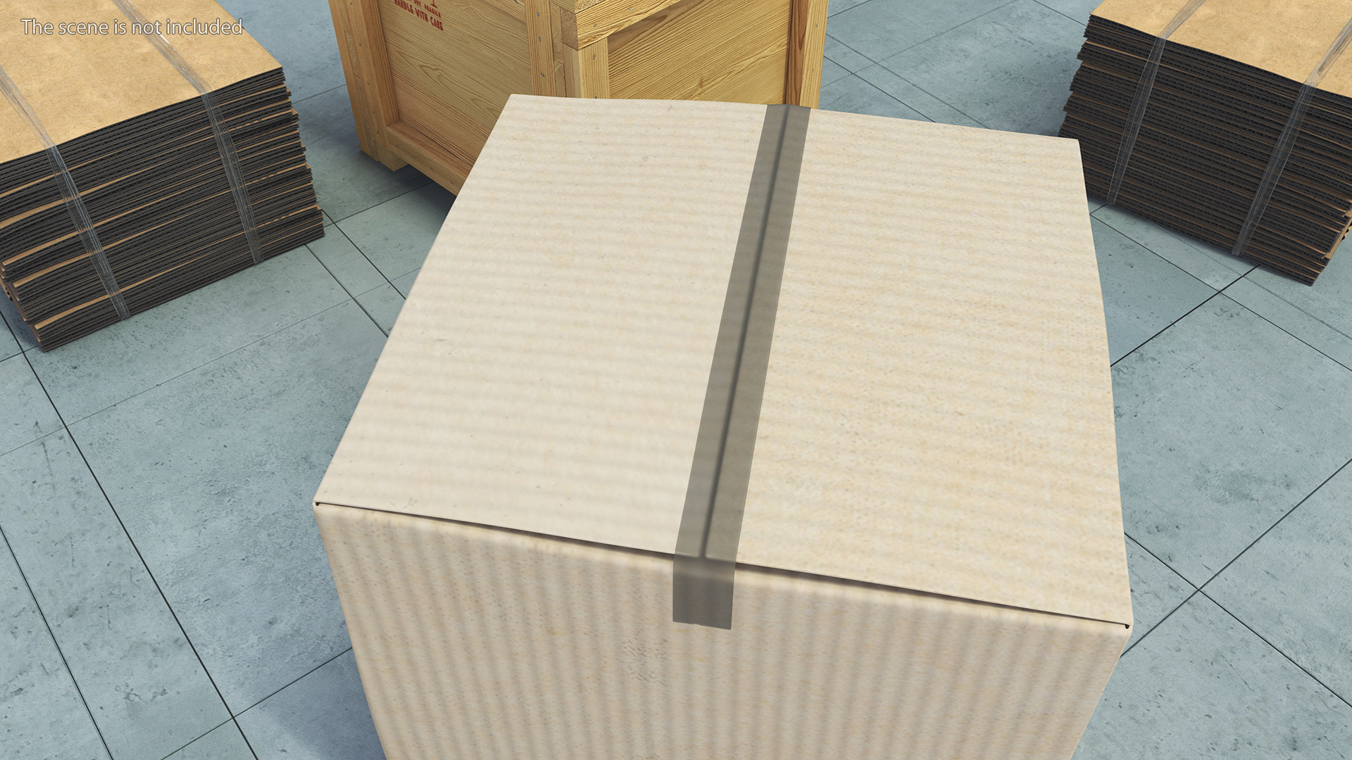 Cardboard Box Brown 3D model