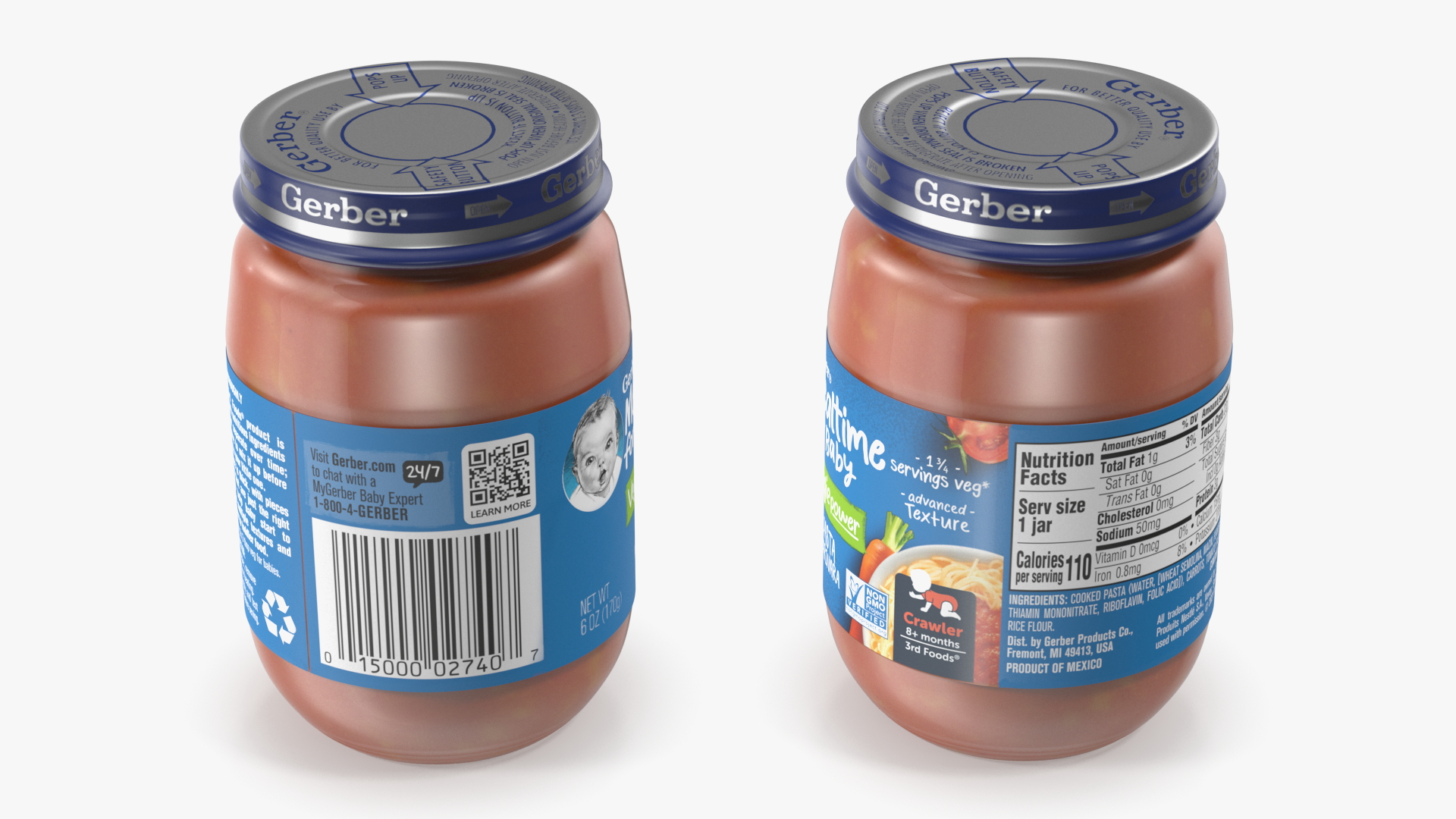 Marinara Gerber Baby Food Jar 170g 3D model