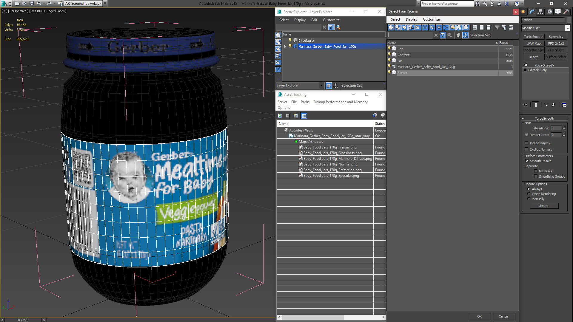 Marinara Gerber Baby Food Jar 170g 3D model