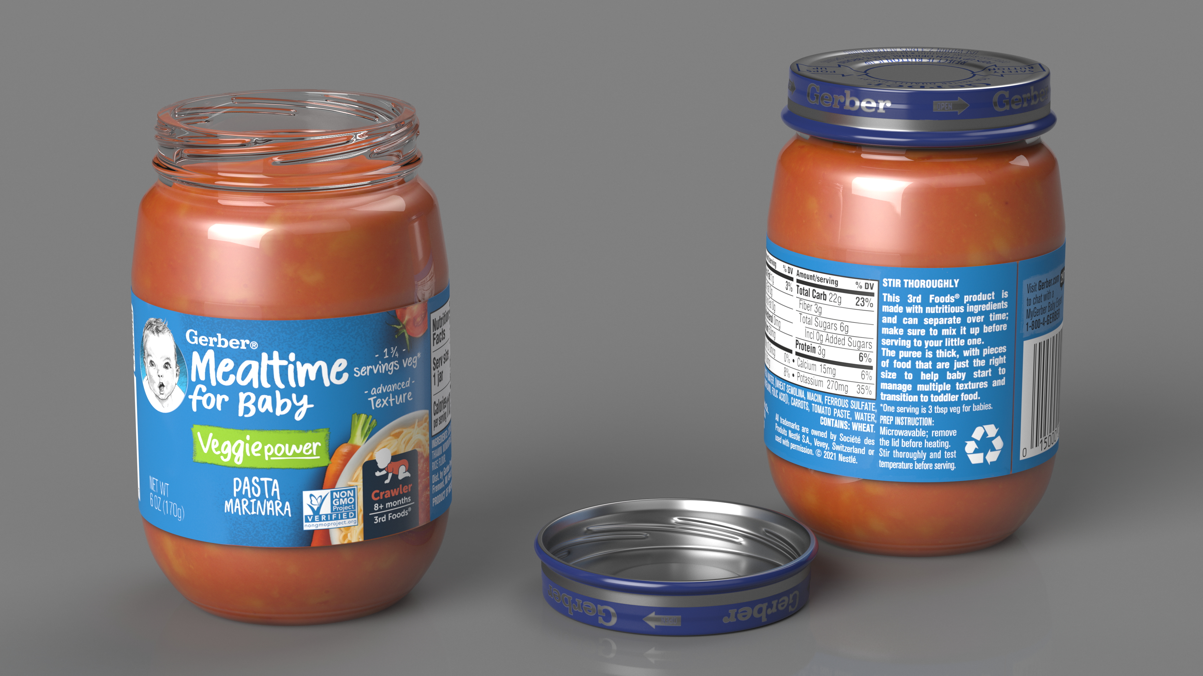 Marinara Gerber Baby Food Jar 170g 3D model