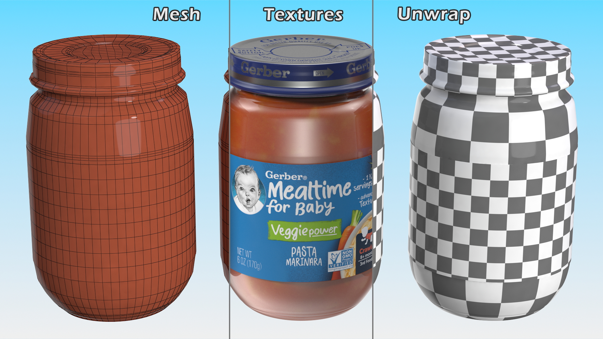 Marinara Gerber Baby Food Jar 170g 3D model