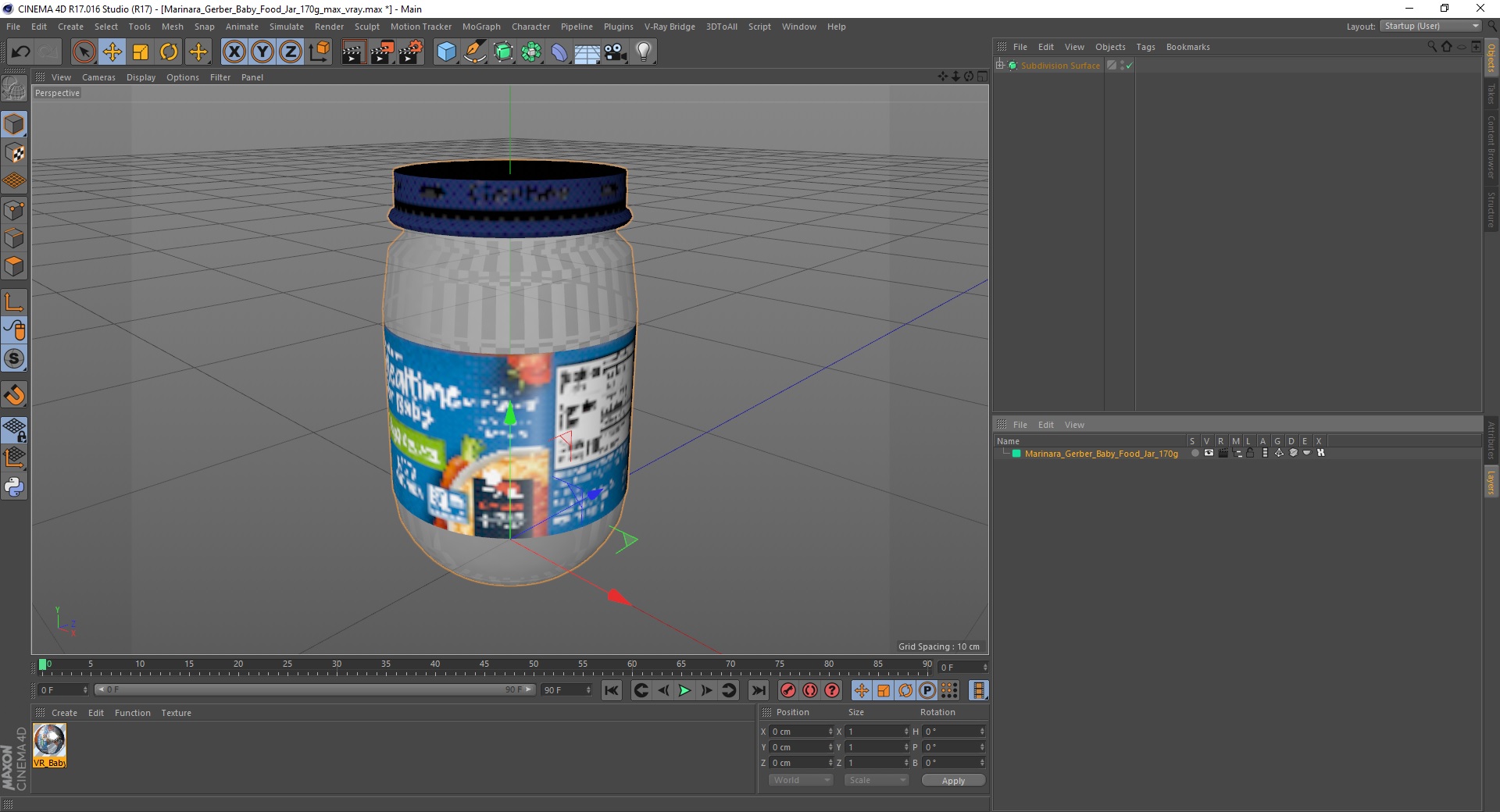 Marinara Gerber Baby Food Jar 170g 3D model