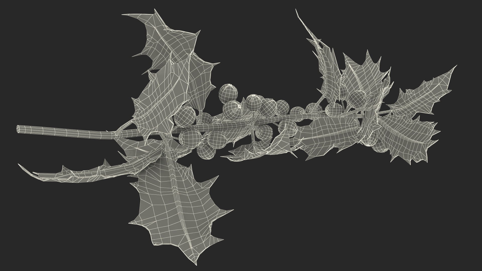 3D Mistletoe Sprig Holly