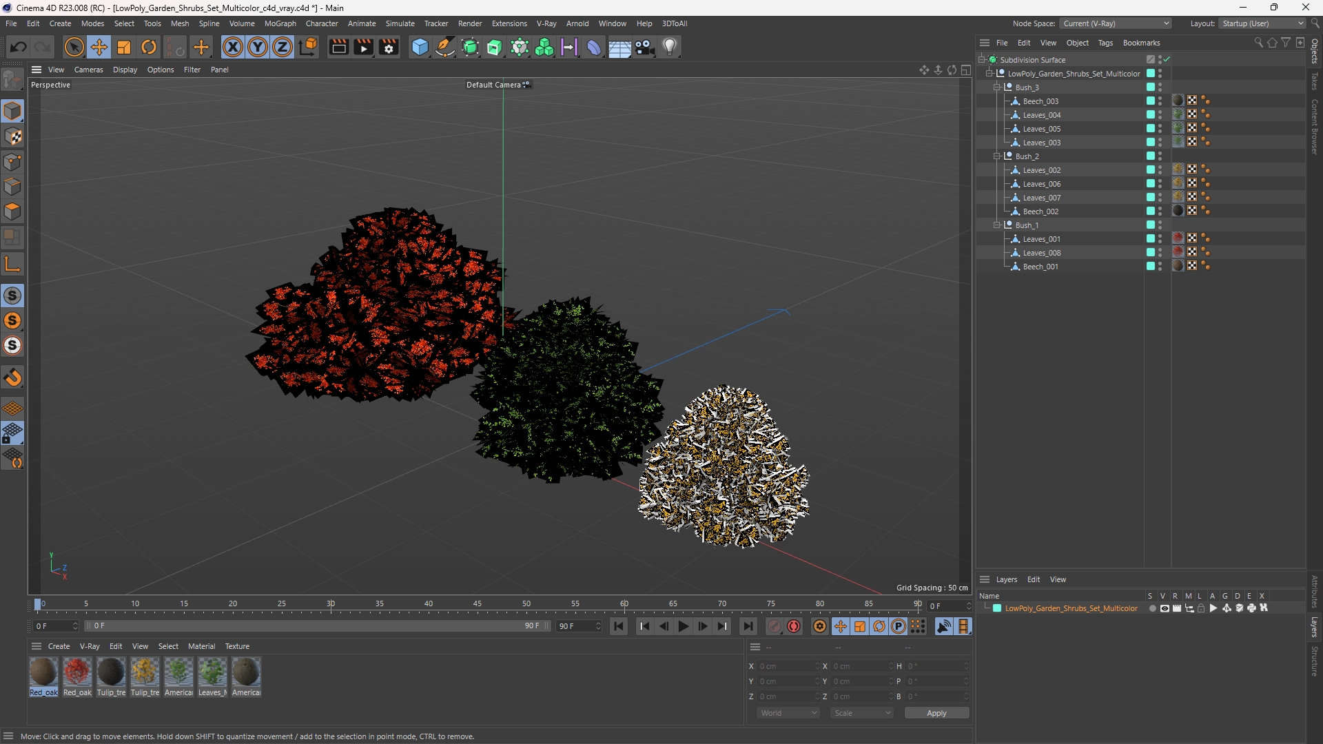 LowPoly Garden Shrubs Set Multicolor - view 12