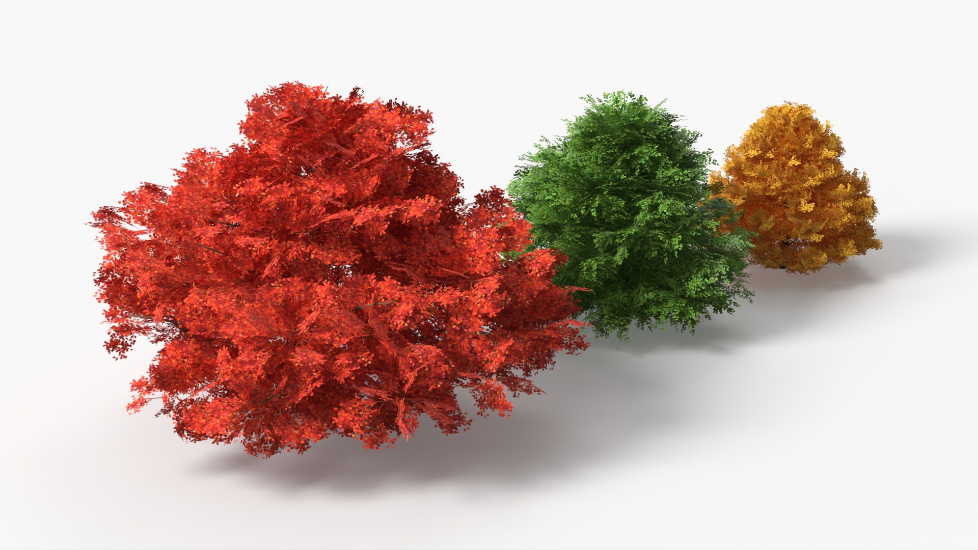 LowPoly Garden Shrubs Set Multicolor - view 2