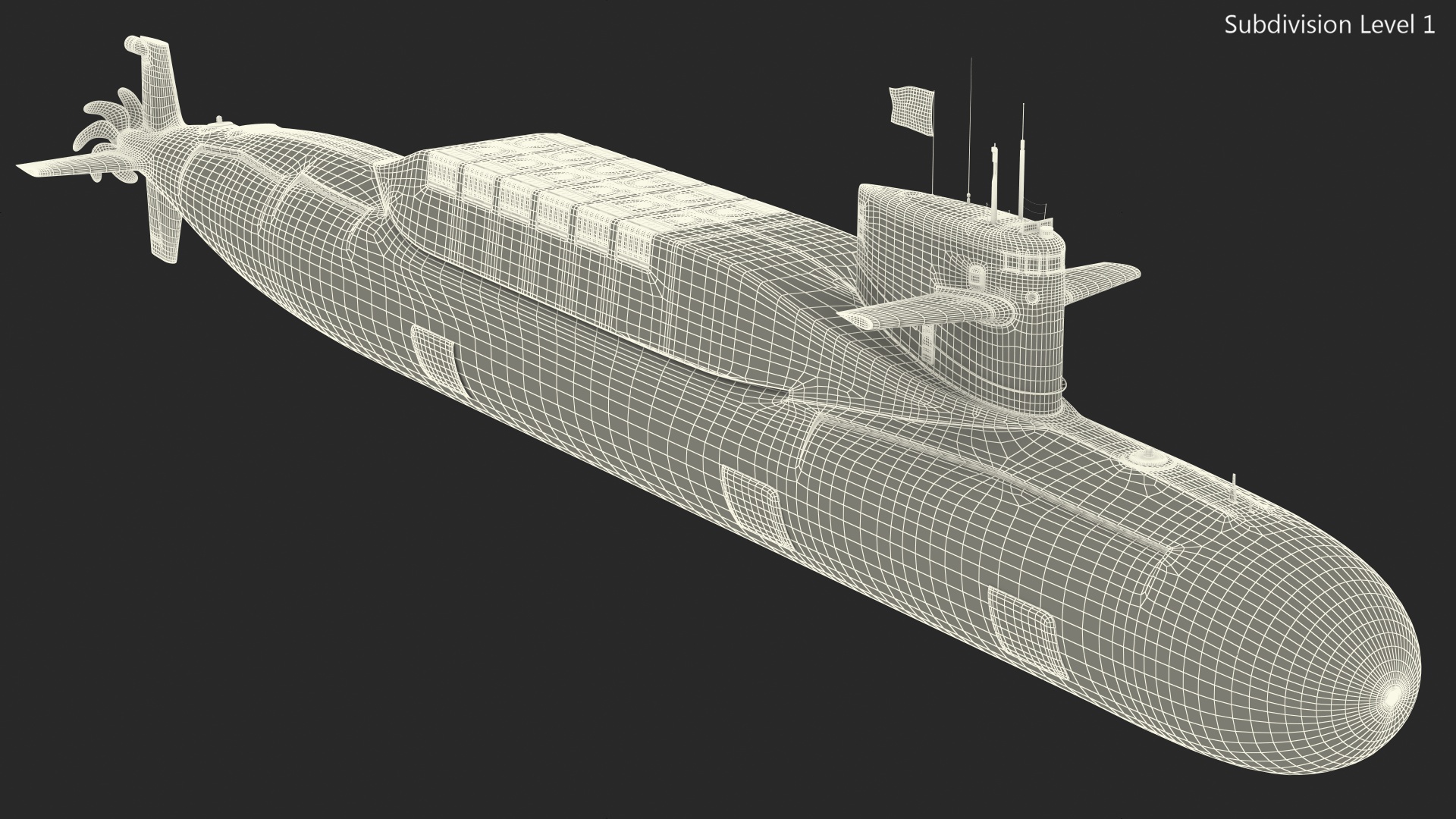 3D Jin Class Ballistic Missile Submarine Type 094