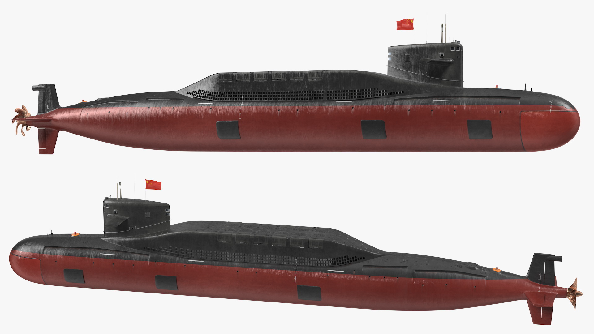 3D Jin Class Ballistic Missile Submarine Type 094