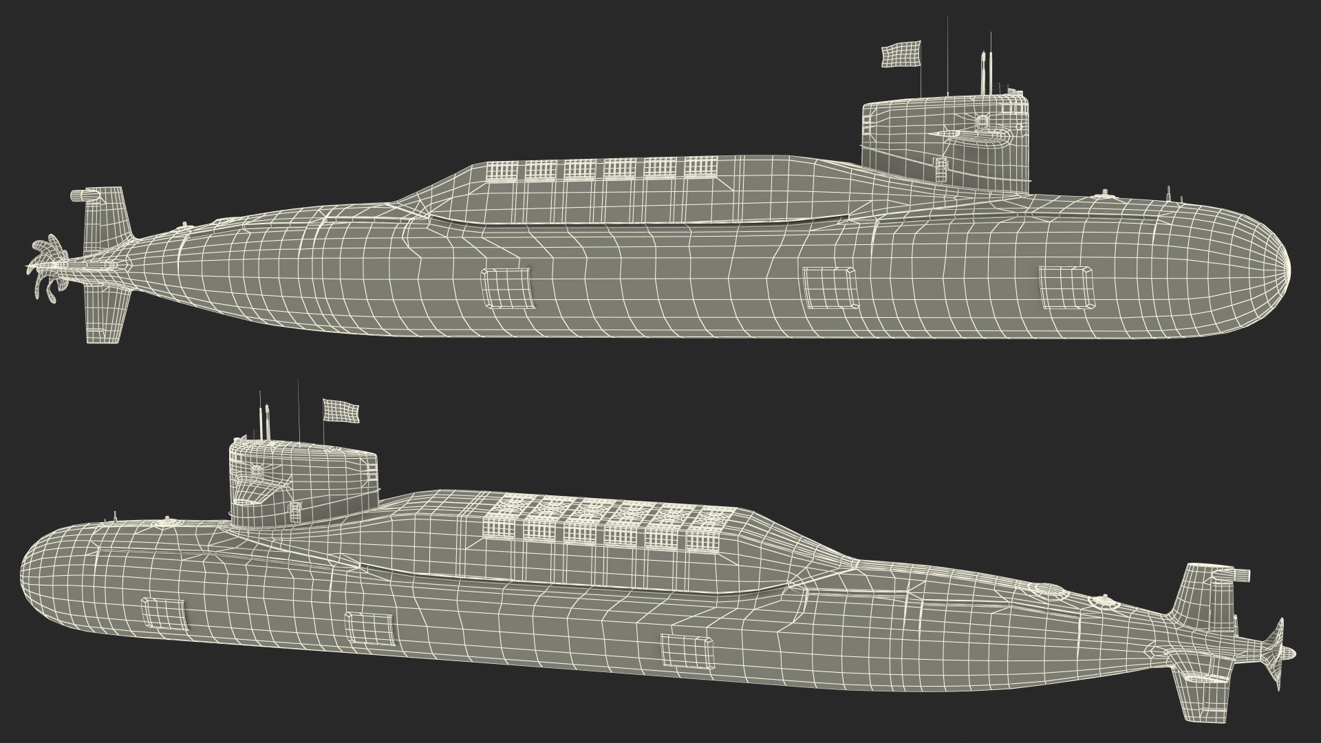 3D Jin Class Ballistic Missile Submarine Type 094