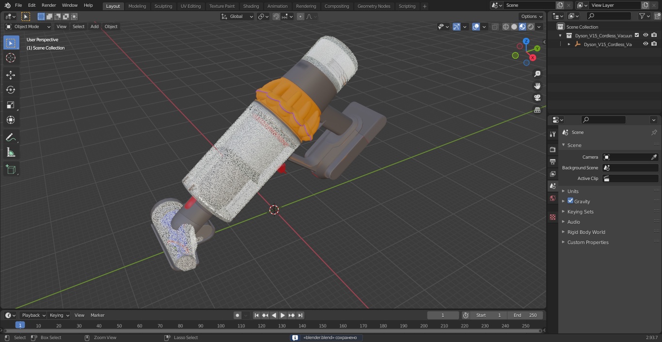 Dyson V15 Cordless Vacuum Cleaner with Hair Screw Tool 3D model