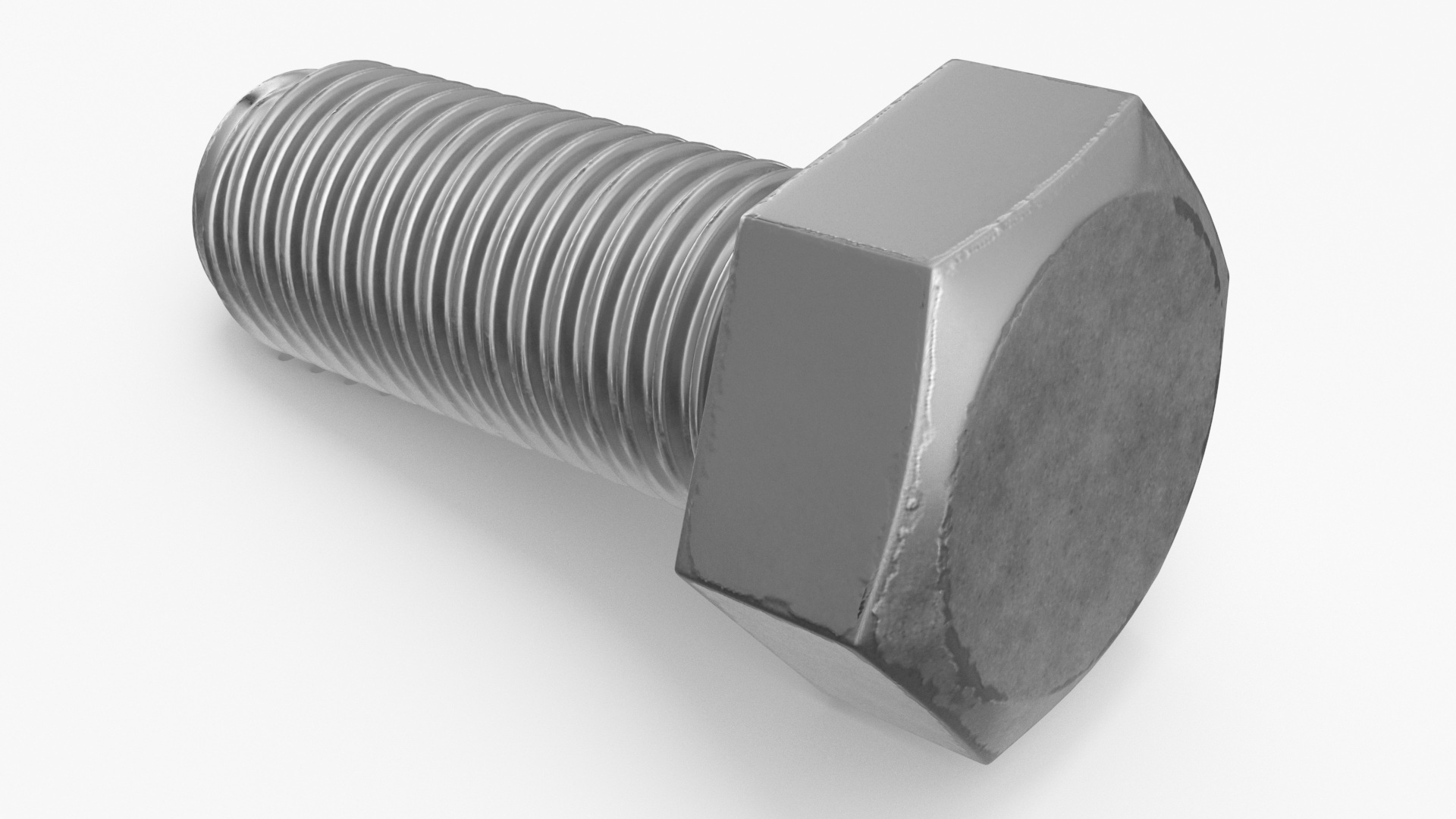 Chromed Steel Nuts and Bolts Kit 3D