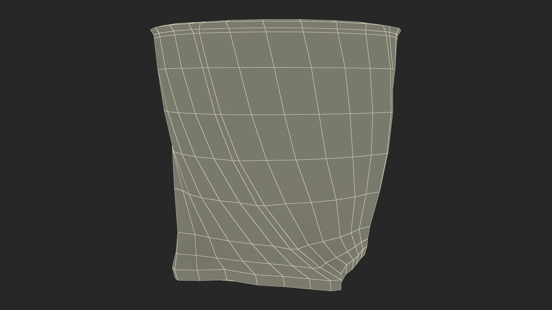 Twisted Rocks Glass With Whiskey 3D