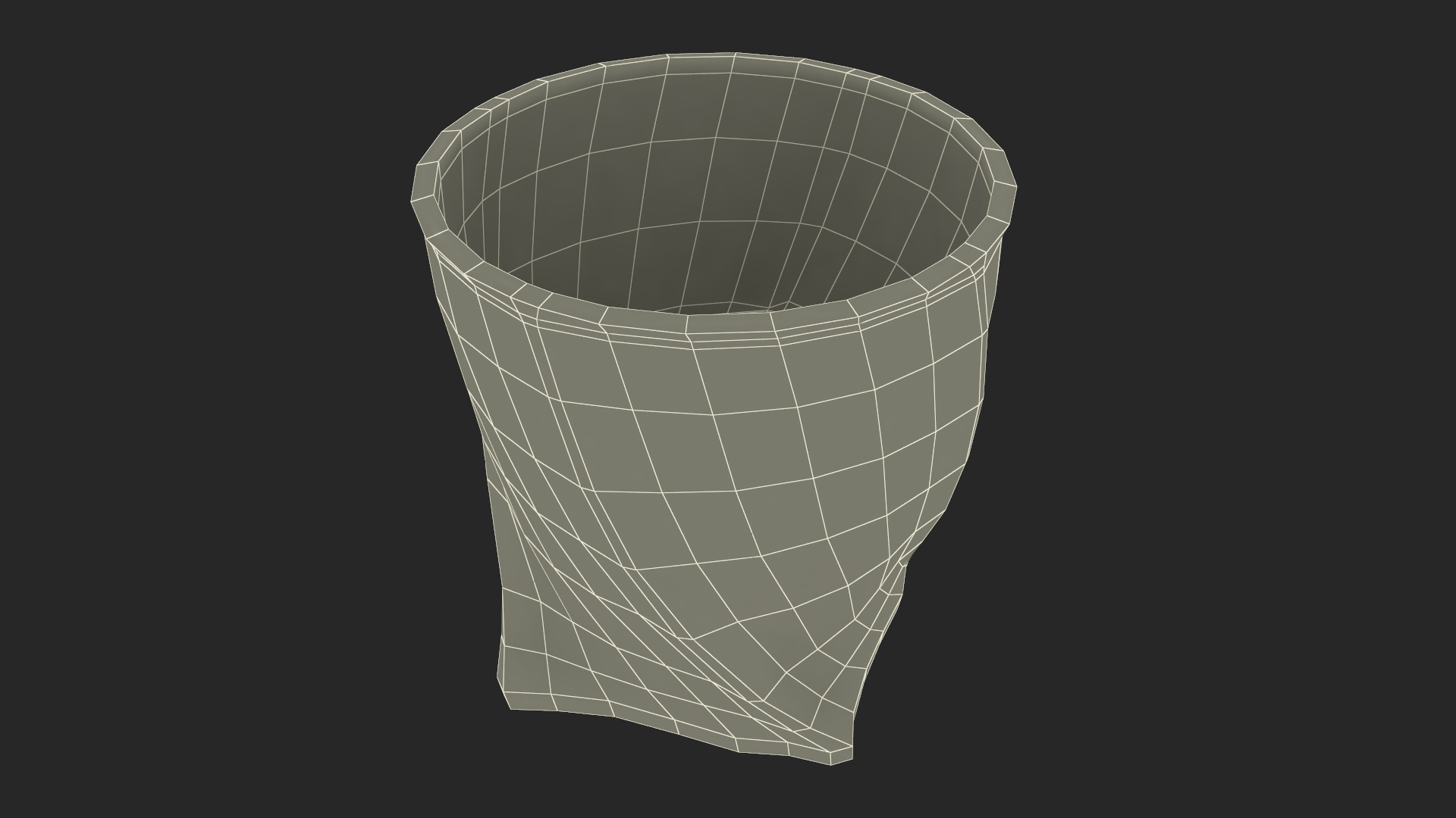 Twisted Rocks Glass With Whiskey 3D