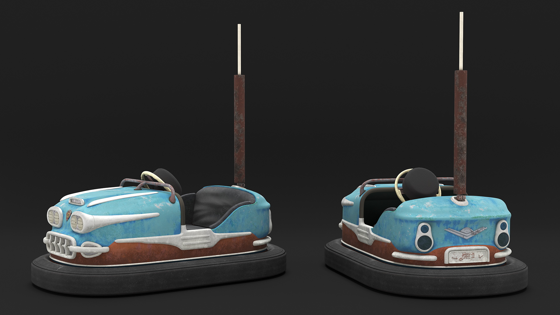 Vintage Rare Bumper Car Gebr Ihle Blue Old 3D
