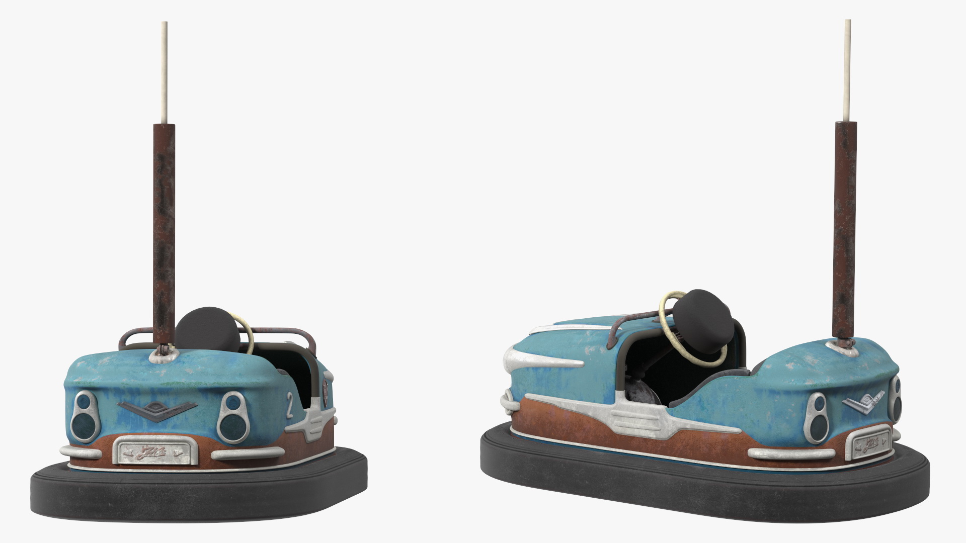 Vintage Rare Bumper Car Gebr Ihle Blue Old 3D