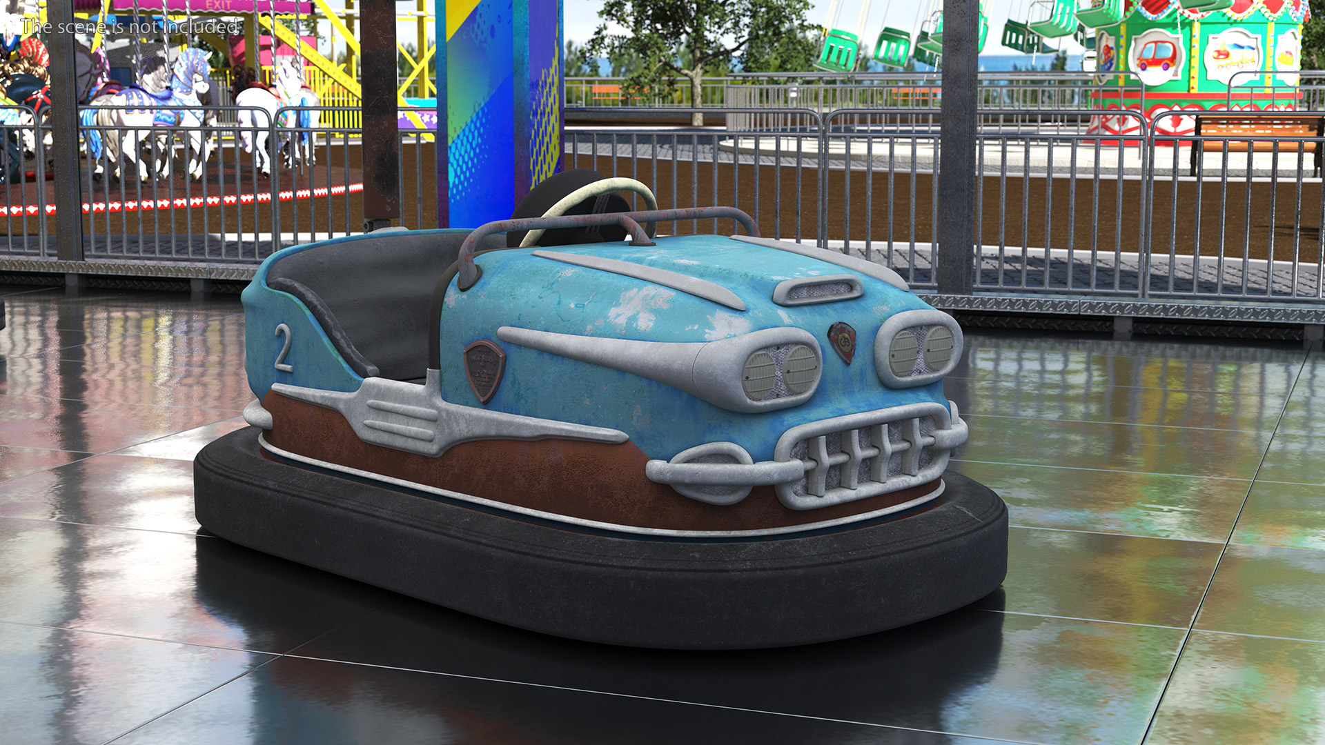 Vintage Rare Bumper Car Gebr Ihle Blue Old 3D