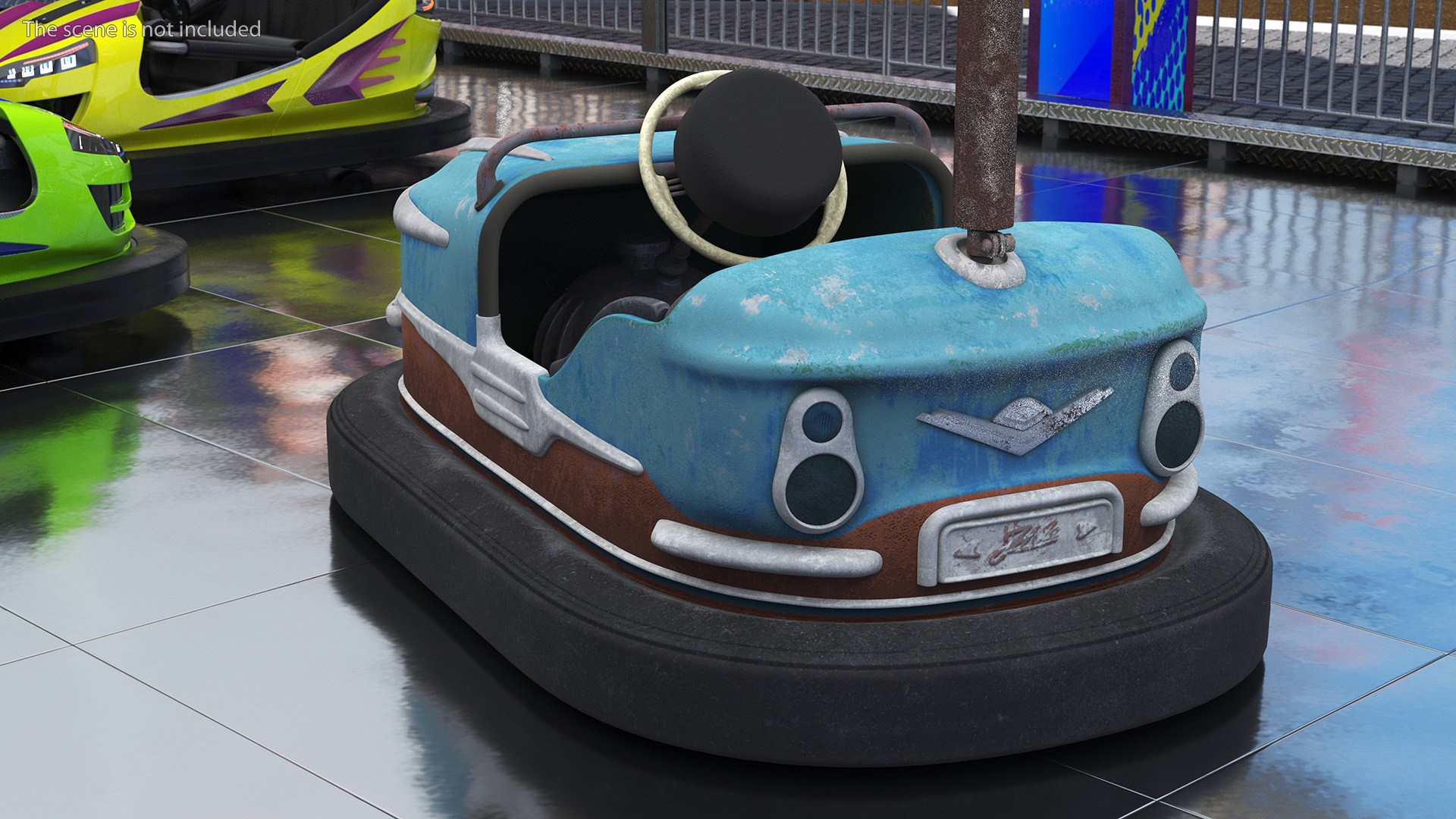 Vintage Rare Bumper Car Gebr Ihle Blue Old 3D
