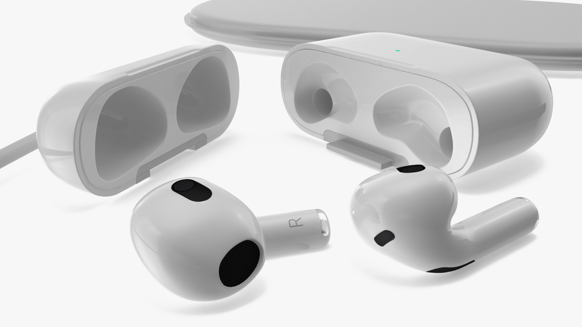 3D model Apple AirPower Wireless Charger with iPhone 14 Plus and AirPods 3