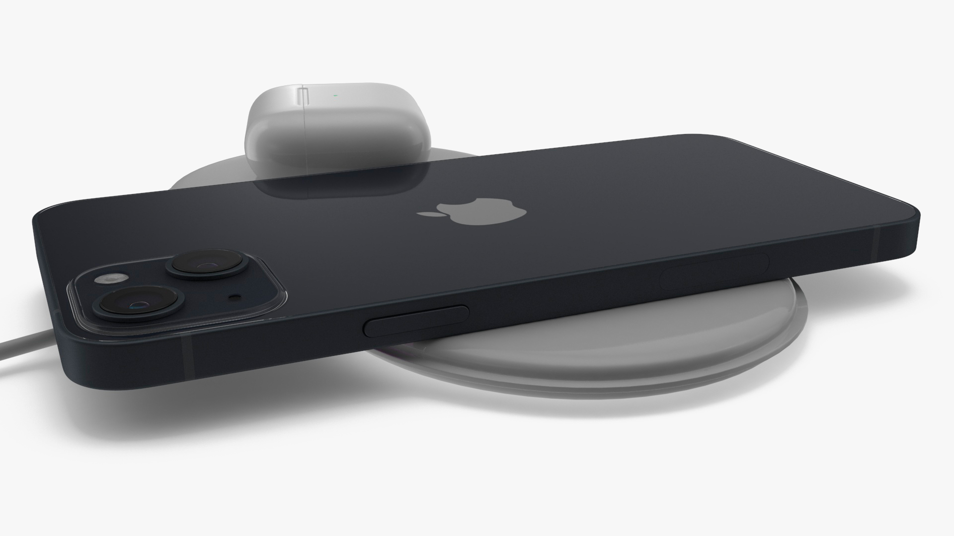 3D model Apple AirPower Wireless Charger with iPhone 14 Plus and AirPods 3